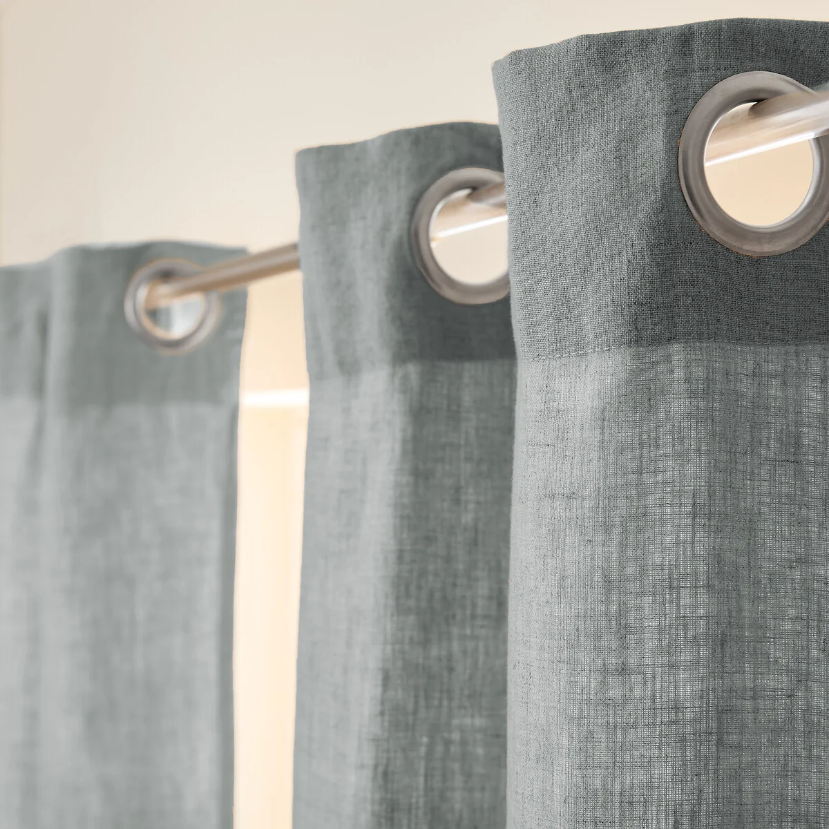 Private Single Lined Pre-Washed Linen Curtain with Eyelets – image 5