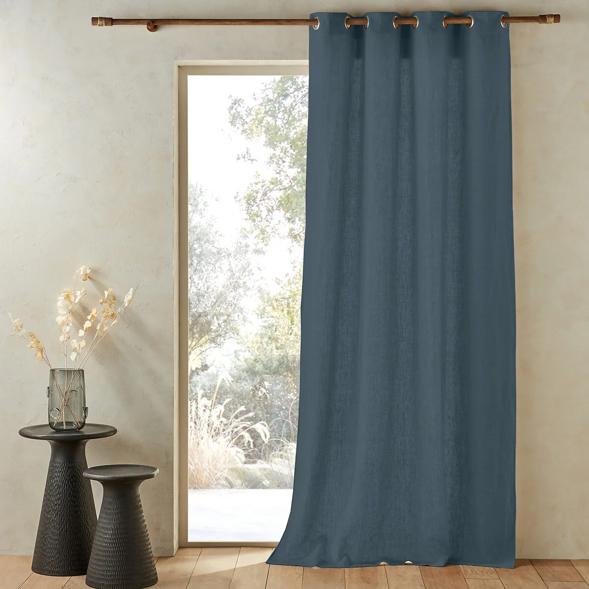 Private 100% Pre-Washed Linen Curtain with Eyelets – image 1