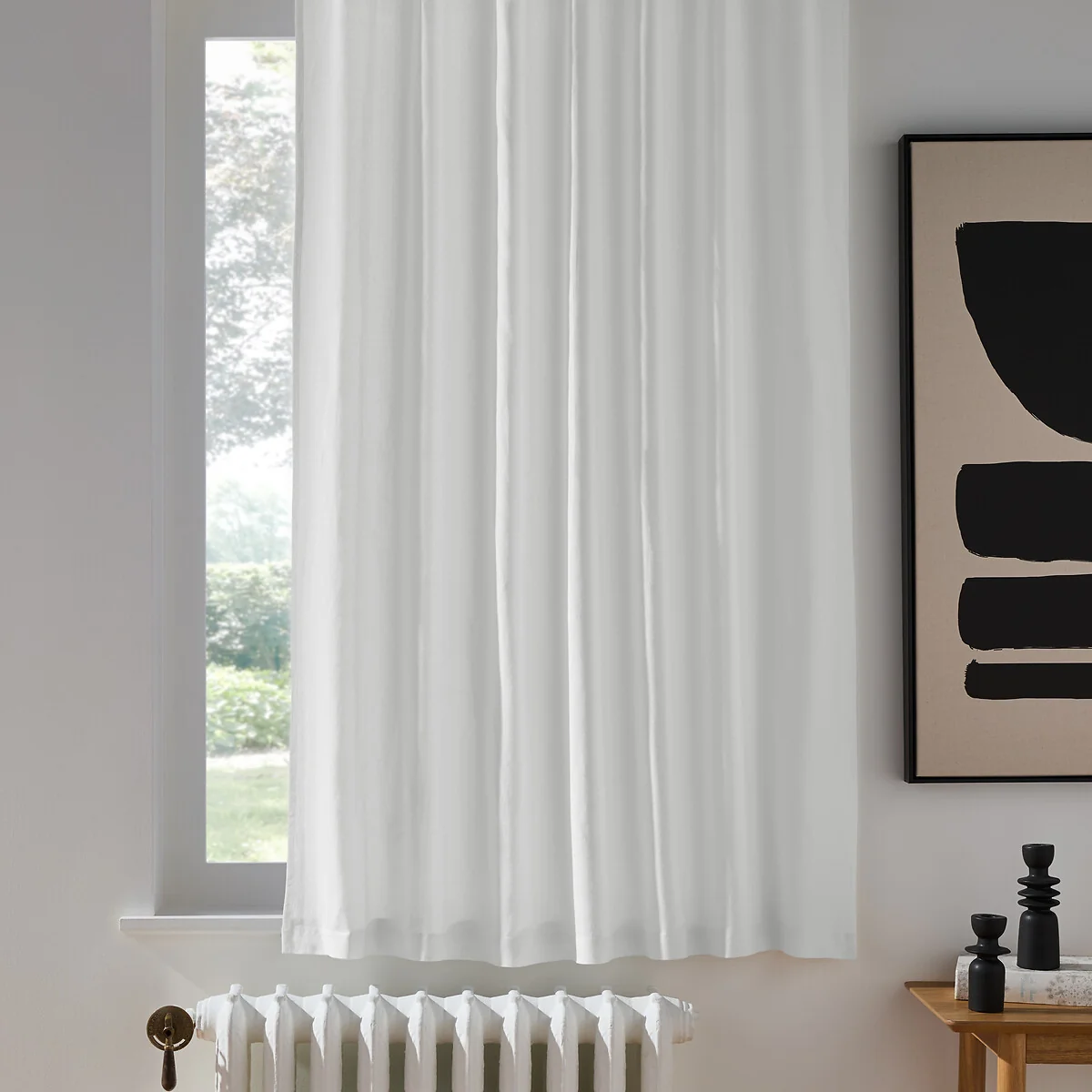 Onega Washed Linen Radiator Curtain with Hidden Fixings – image 2