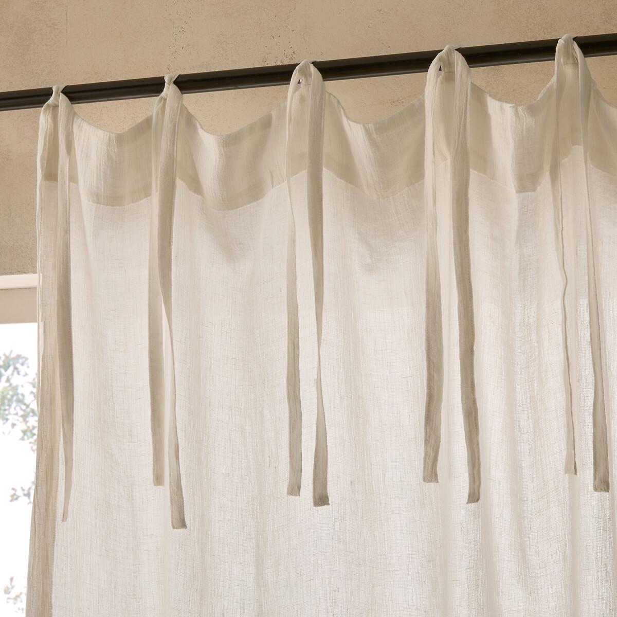 Siobane Embroidered Linen & Lyocell Voile Curtain – image 2