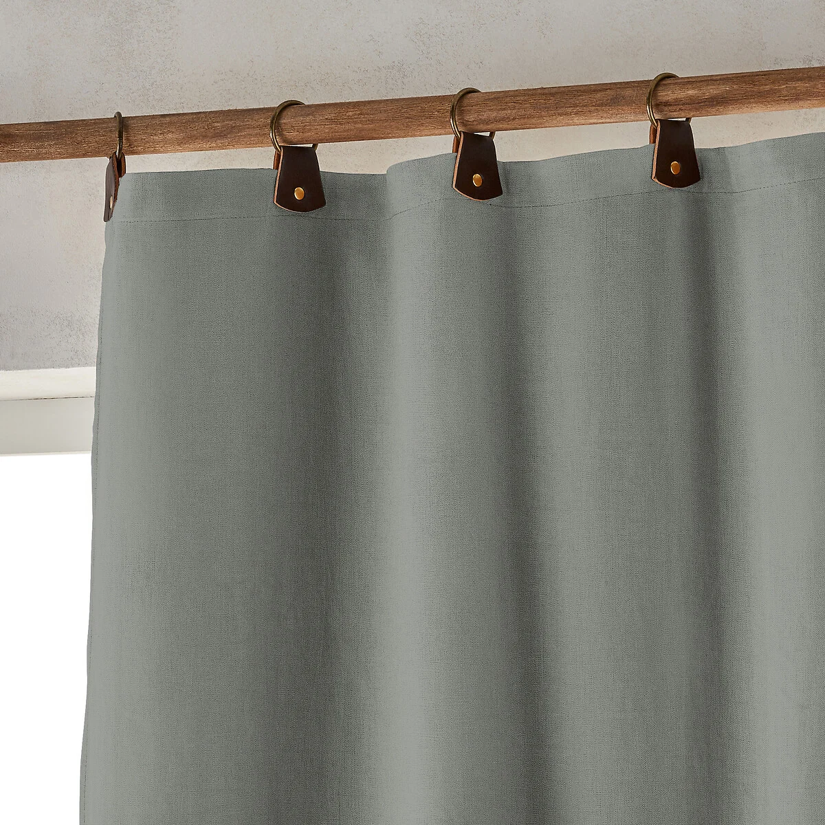 Private Blackout 100% Washed Linen Curtain with Rings – image 2