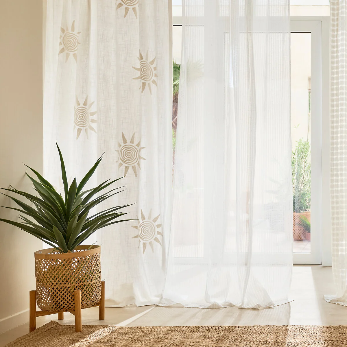 Melenaos 100% Cotton Bouclette Pattern Curtain – image 5