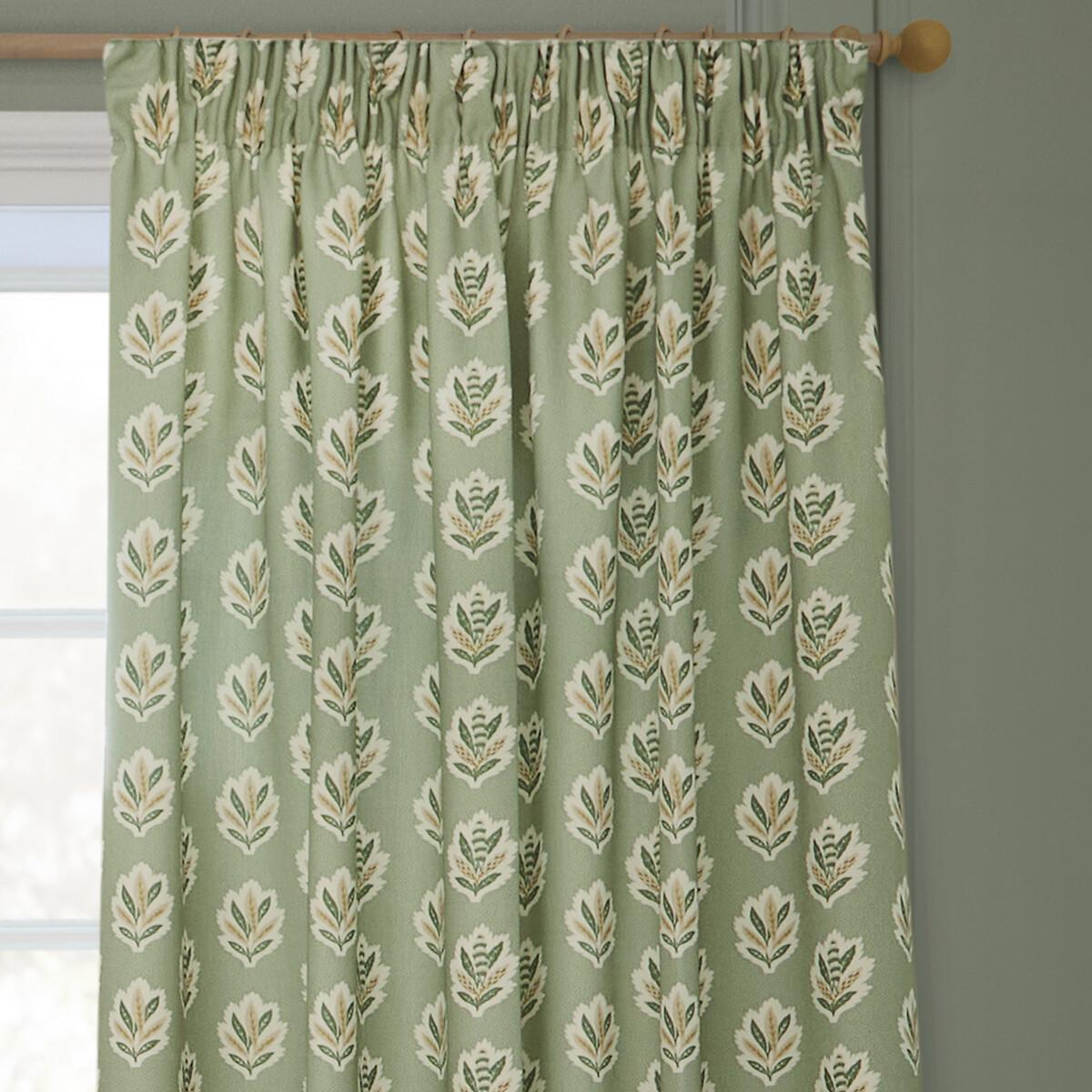 Sessile Leaf Printed Pencil Pleat Curtains – image 3