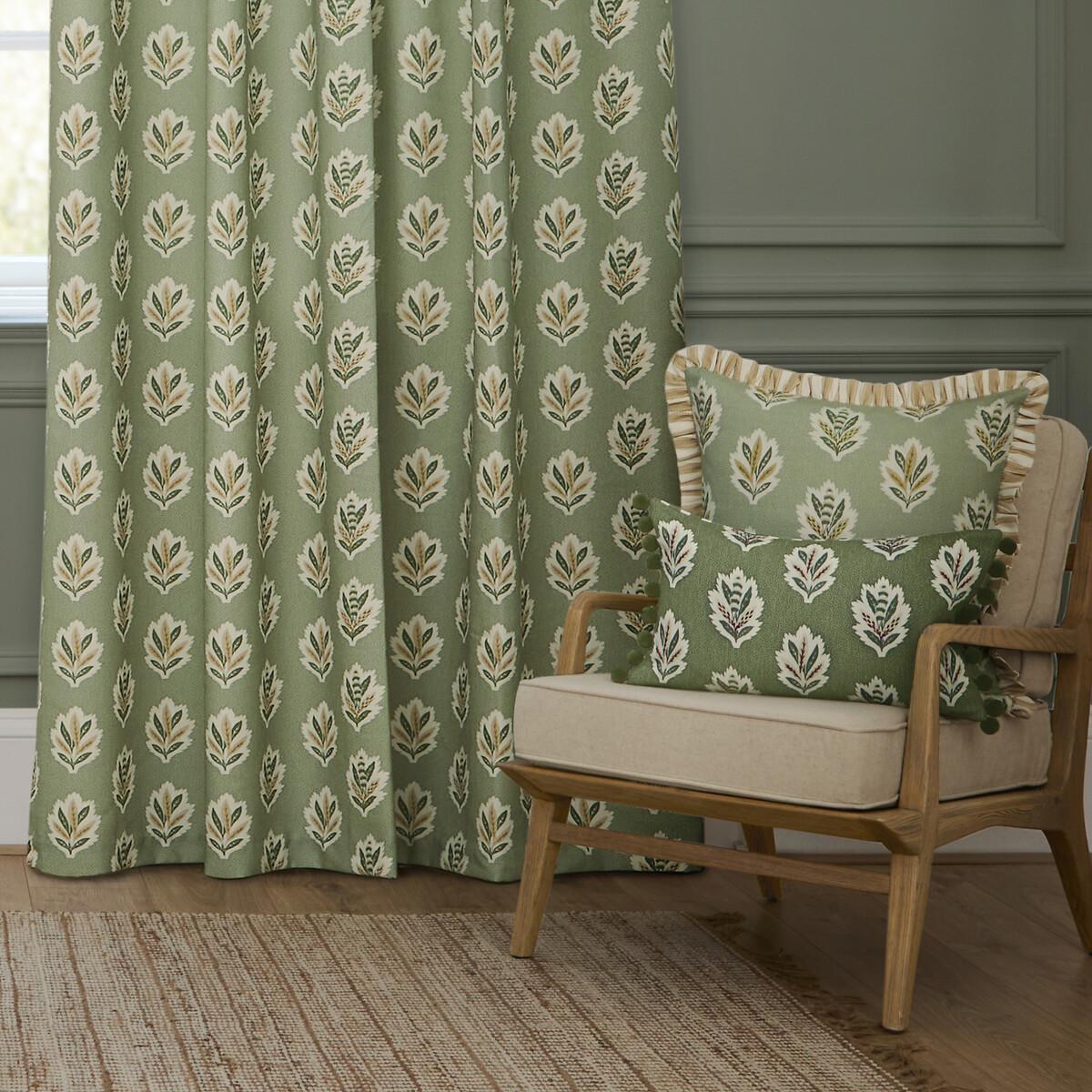 Sessile Leaf Printed Pencil Pleat Curtains – image 4