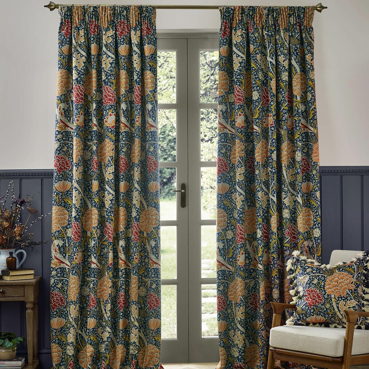 Cray Floral Chenille Pencil Pleat Curtains – image 2