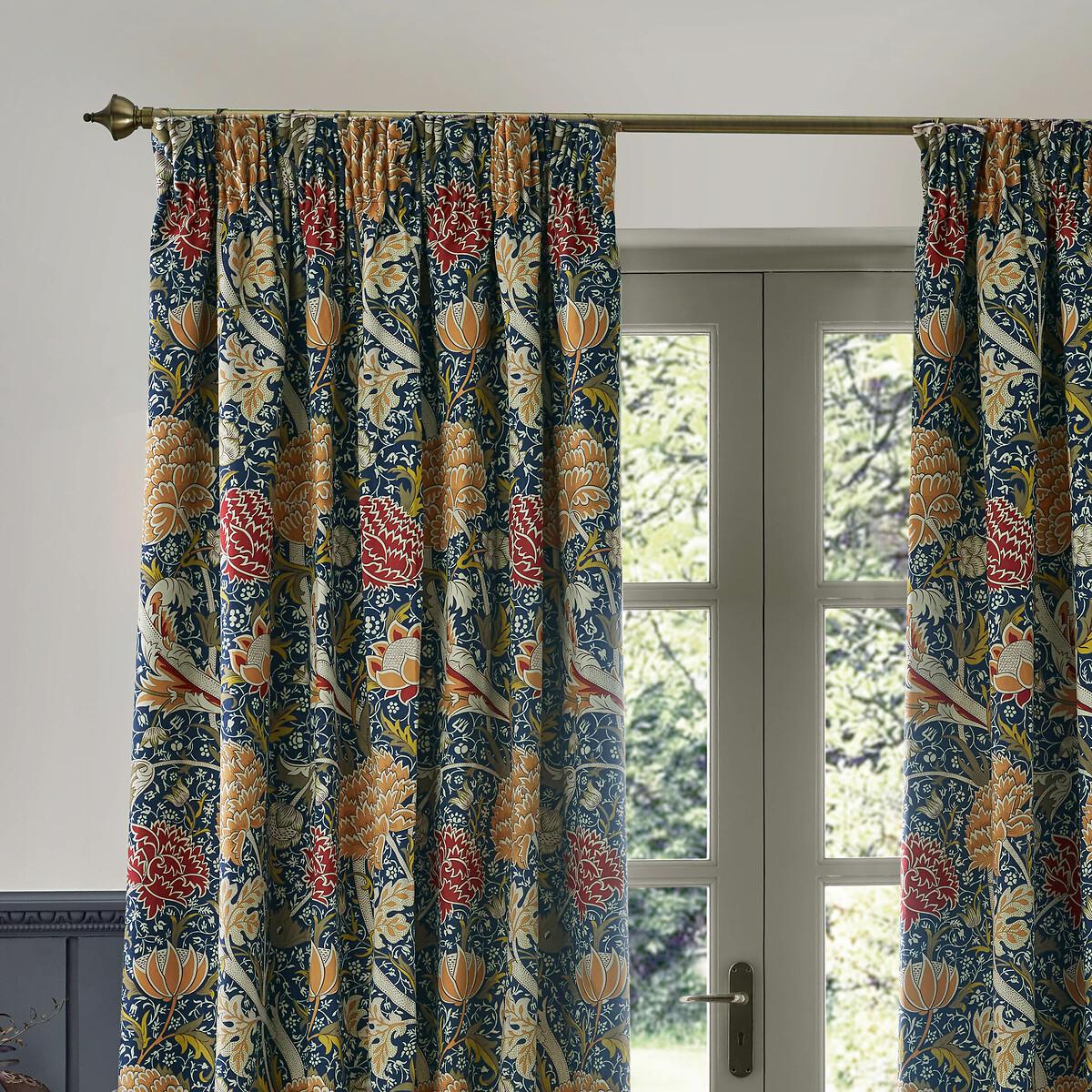 Cray Floral Chenille Pencil Pleat Curtains – image 3