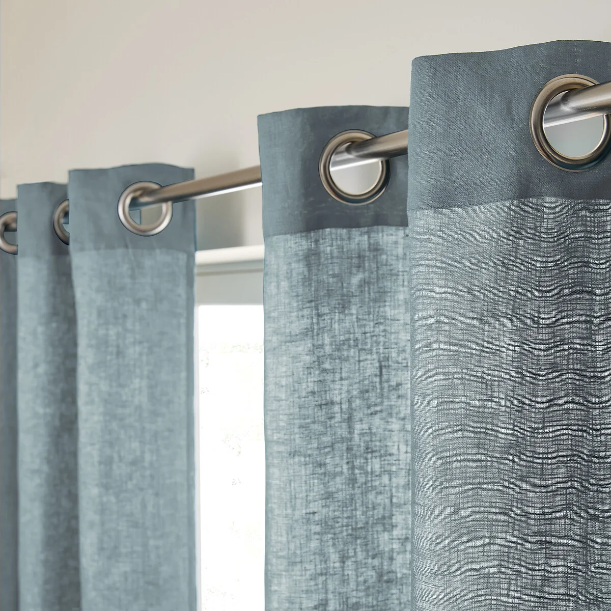 Private 100% Pre-Washed Linen Curtain with Eyelets – image 4