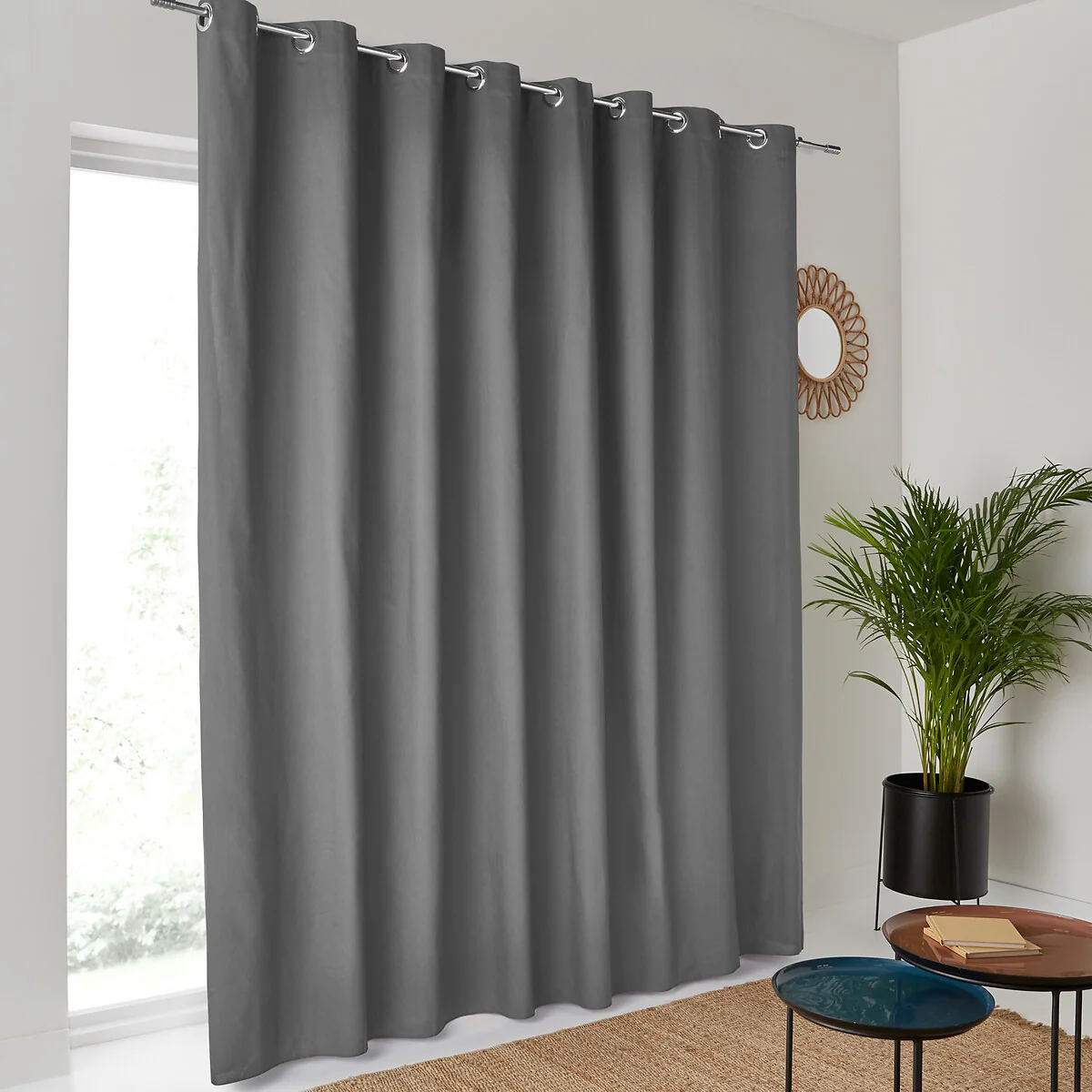 Scenario Single Extra Wide Cotton Curtain with Eyelets – image 1