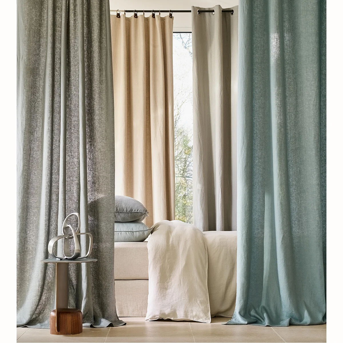 Private Ruffled Washed Linen Curtain – image 8