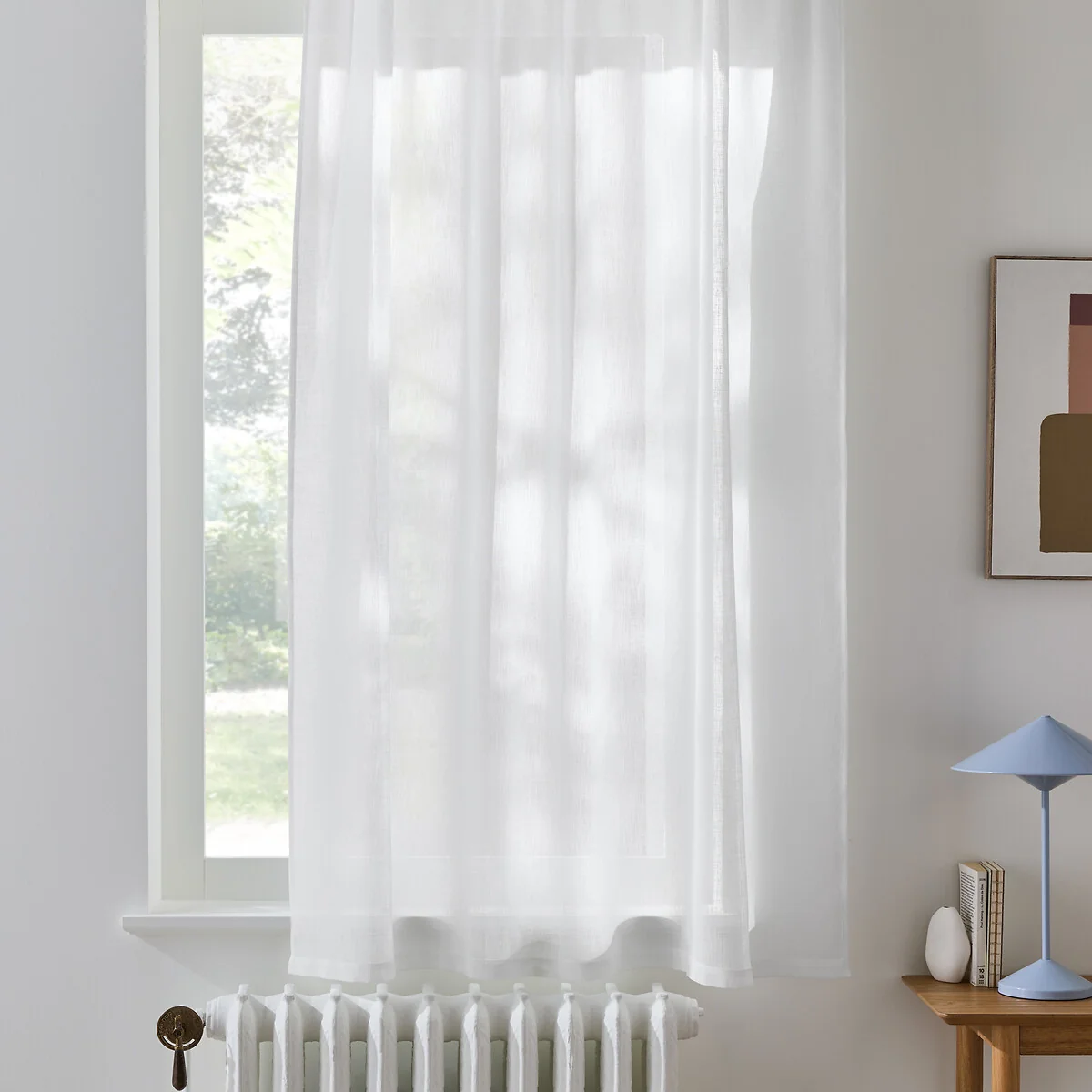 Nyong Linen-Effect Radiator Curtain with Gathered Braid – image 2