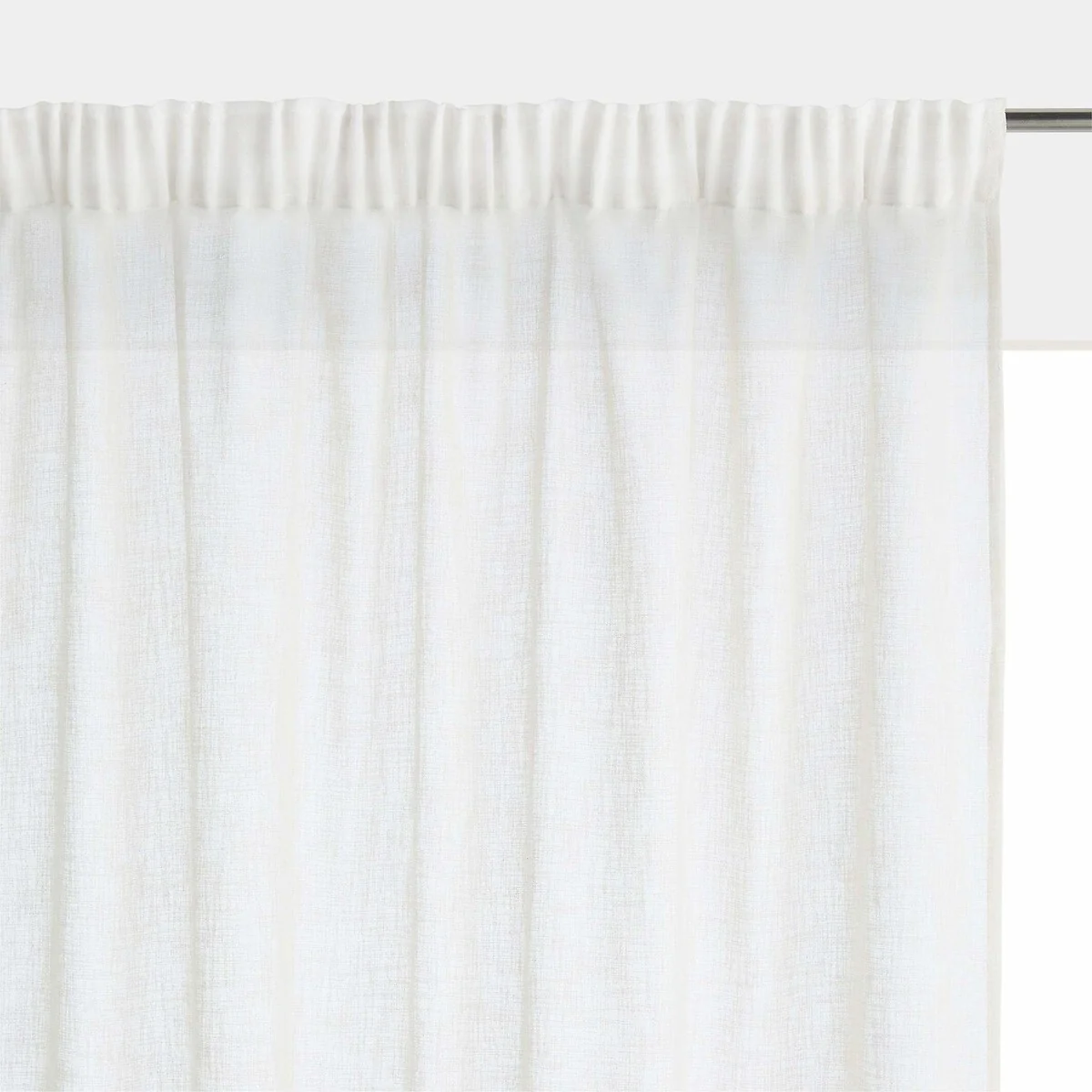 Nyong Linen-Effect Radiator Curtain with Gathered Braid – image 1