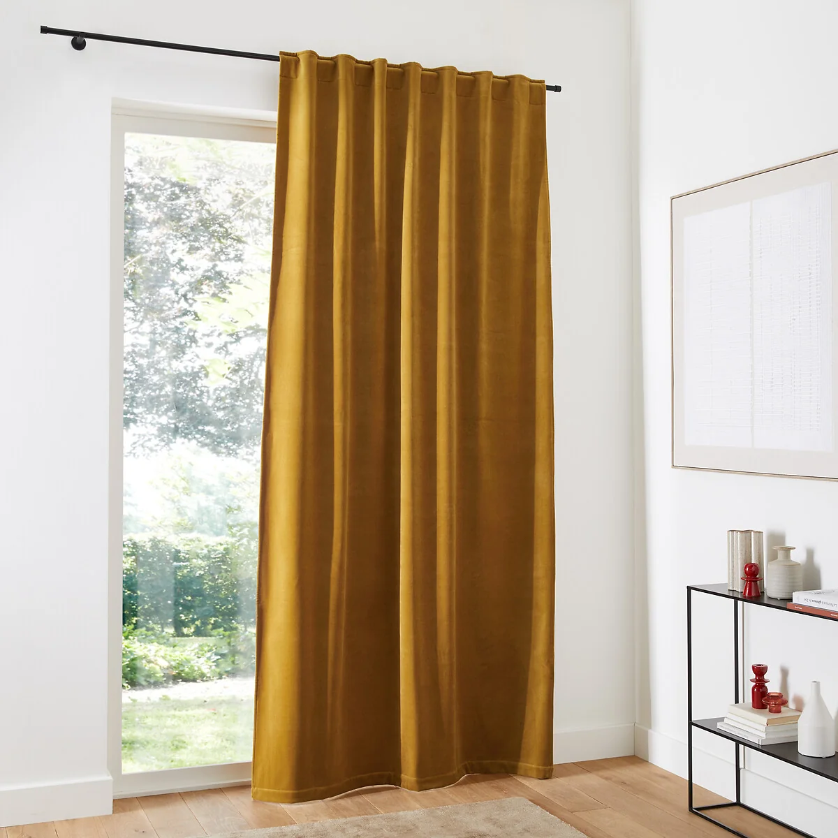 Velvet 100% Cotton Thermal Curtain with Hidden Tabs – image 3