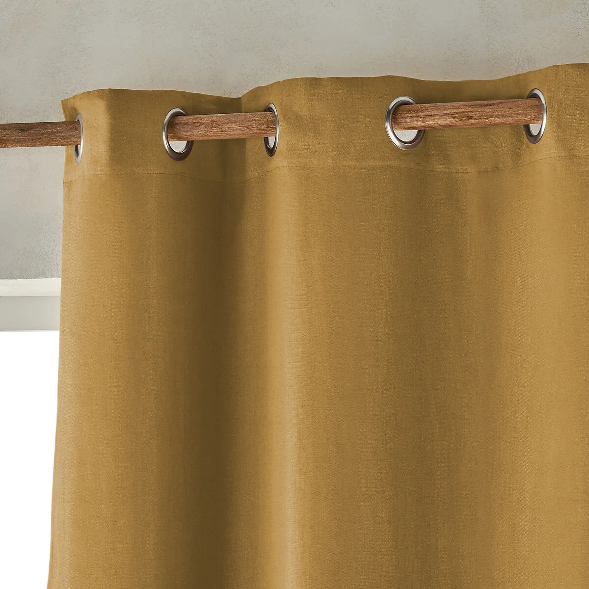 Private Washed Linen Single Lined Blackout Eyelet Curtain – image 2