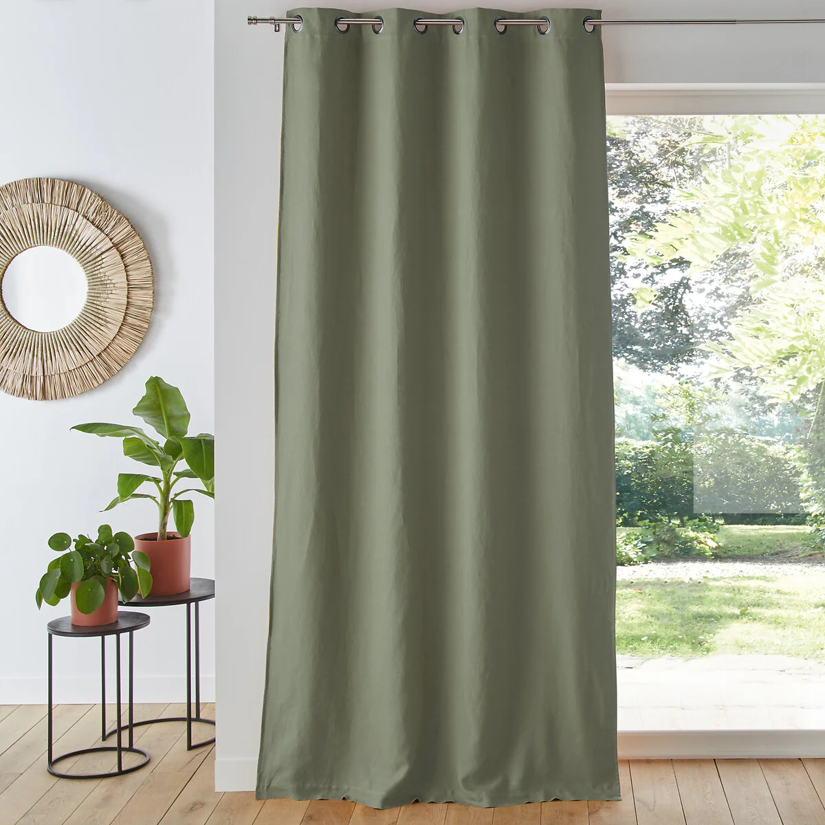Onega Washed Linen Single Lined Blackout Curtain with Eyelets – image 1