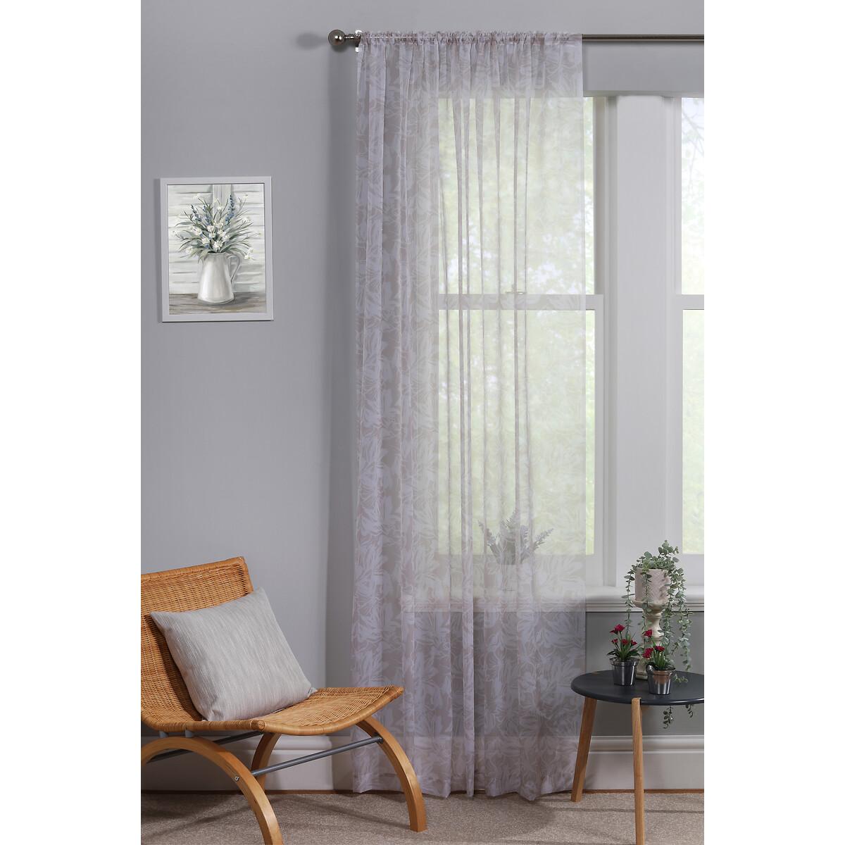 Natural Floral Voile Curtain Panel – image 2