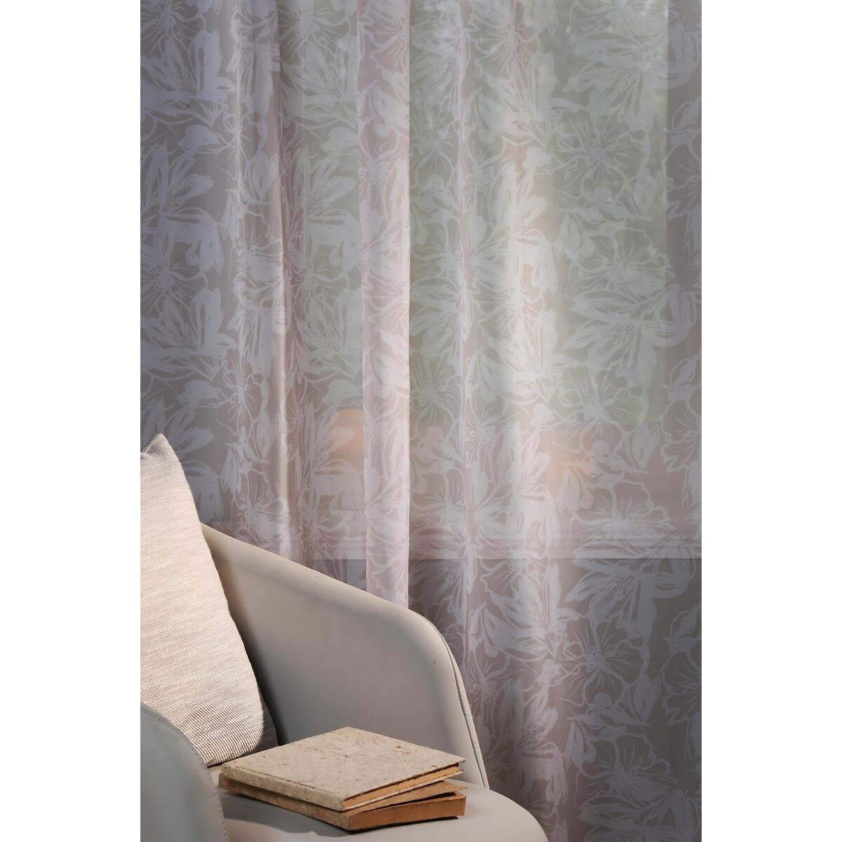 Natural Floral Voile Curtain Panel – image 3