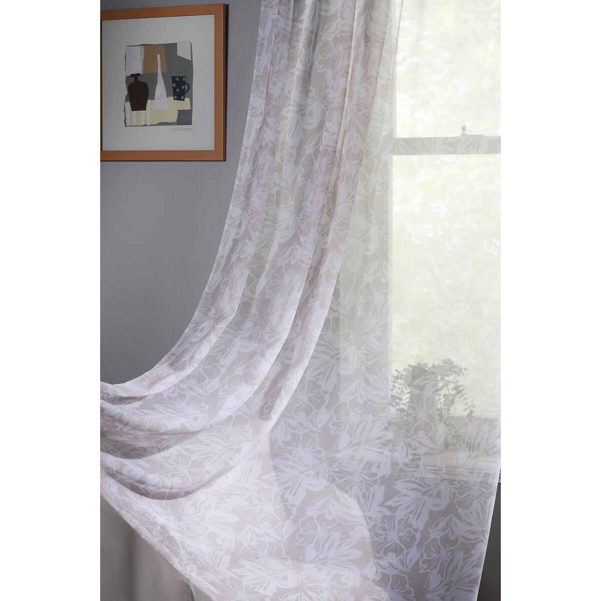 Natural Floral Voile Curtain Panel – image 4