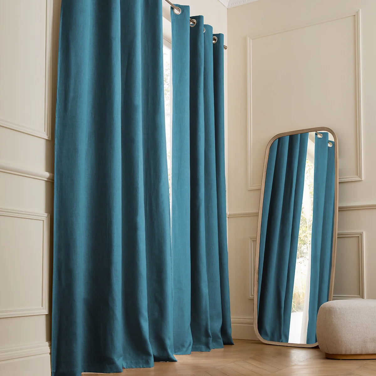 Private Washed Linen Curtain with Eyelet Header – image 1