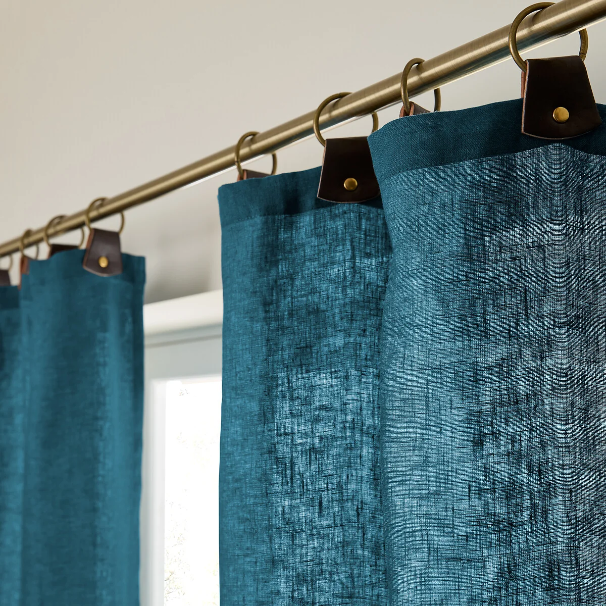 Private 100% Washed Linen Curtain with Rings – image 5