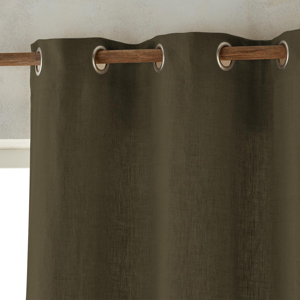 Private Lined Pre-Washed Linen Curtain with Eyelets – image 2