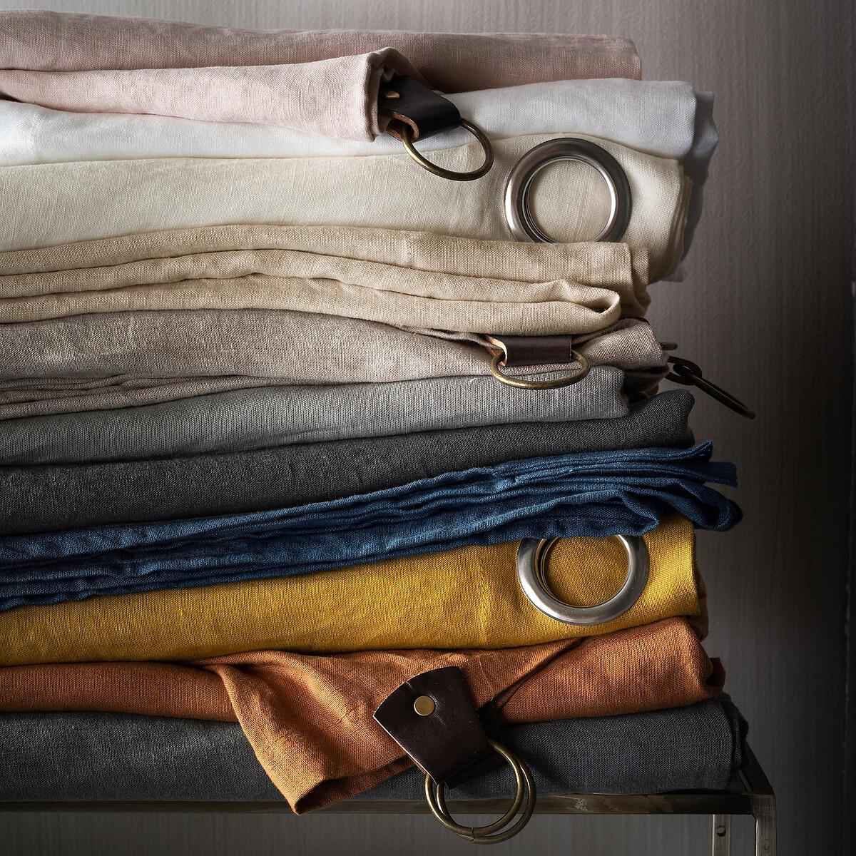 Private Lined Pre-Washed Linen Curtain with Eyelets – image 5
