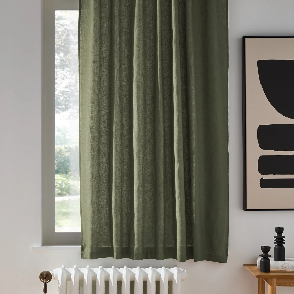 Onega Washed Linen Radiator Curtain with Hidden Fixings – image 2