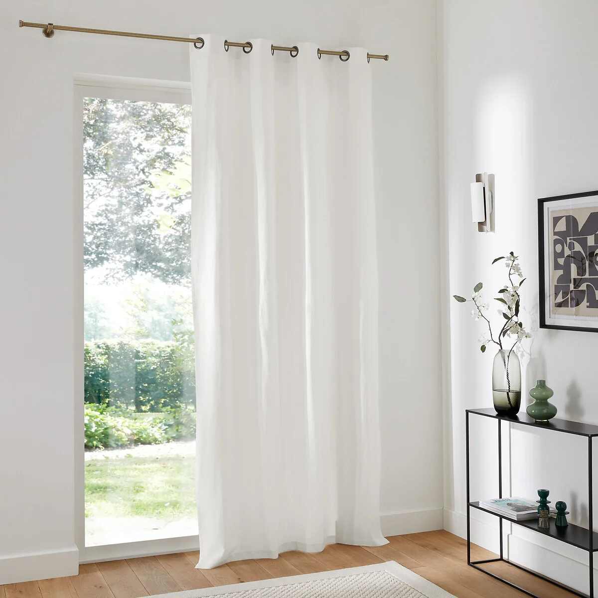 Onega Washed Linen Single Curtain with Eyelets – image 3
