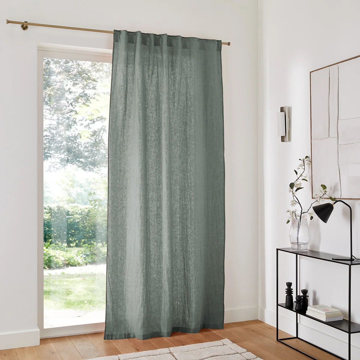Onega Washed Linen Single Curtain with Concealed Tabs – image 3