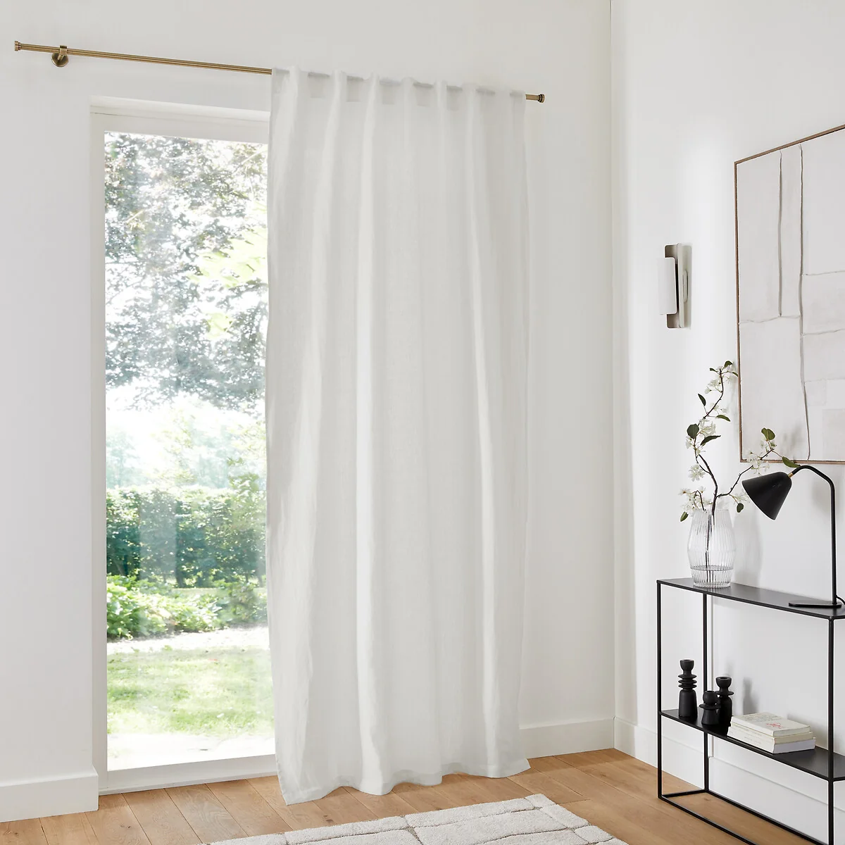 Onega Washed Linen Single Curtain with Concealed Tabs – image 3