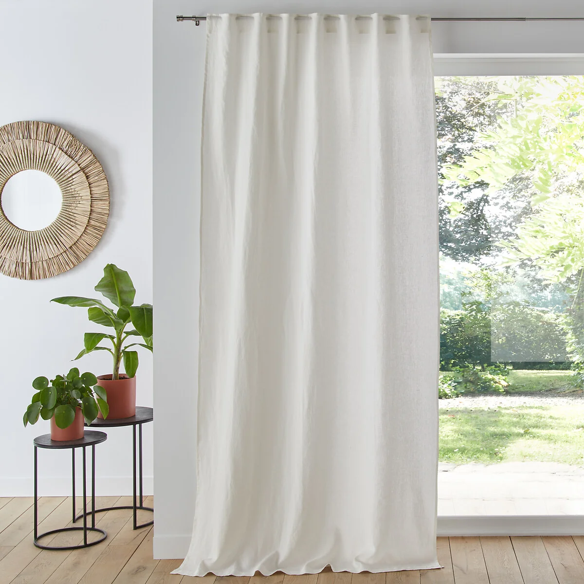 Onega Washed Linen Single Curtain with Concealed Tabs – image 1