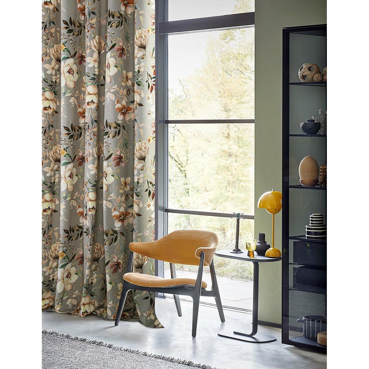 Floral Velour Lined Eyelet Curtains – image 4