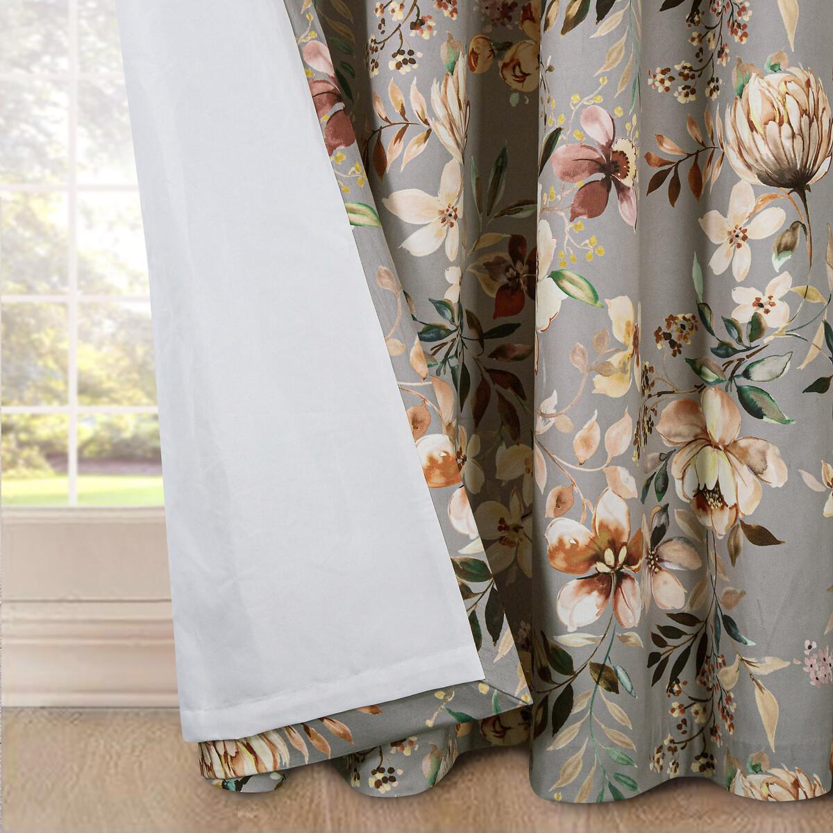 Floral Velour Lined Eyelet Curtains – image 5