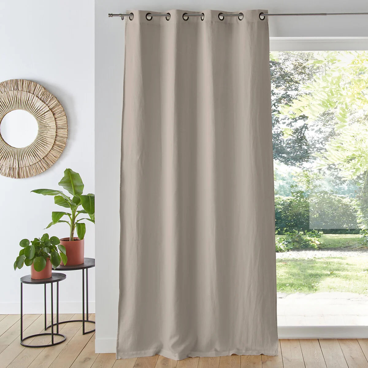 Onega Washed Linen Single Lined Blackout Curtain with Eyelets – image 1