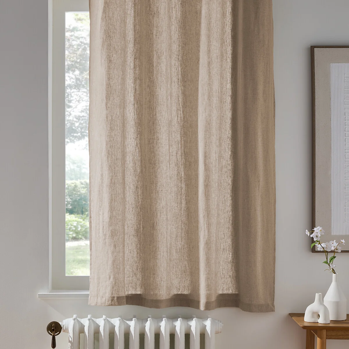 Onega 100% Washed Linen Radiator Curtain with Eyelets – image 2