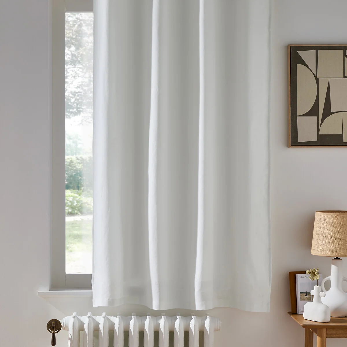 Onega 100% Washed Linen Eyelet Blackout Radiator Curtain – image 2