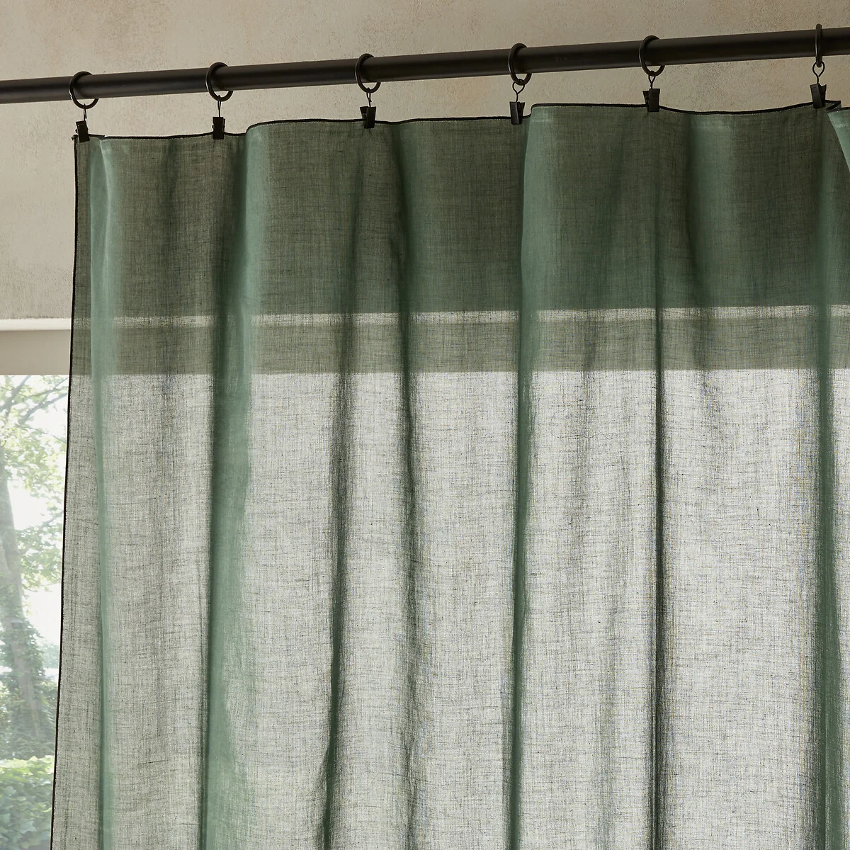 Halka 100% Organic Washed Cotton Voile Sheer Curtain Panel – image 2