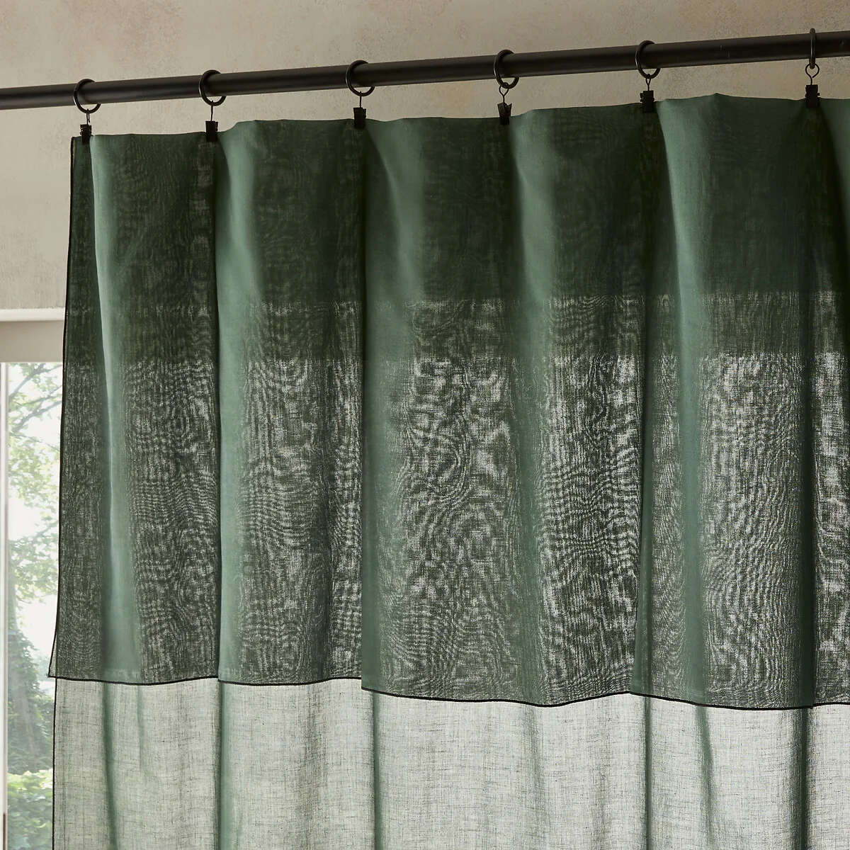 Halka 100% Organic Washed Cotton Voile Sheer Curtain Panel – image 3