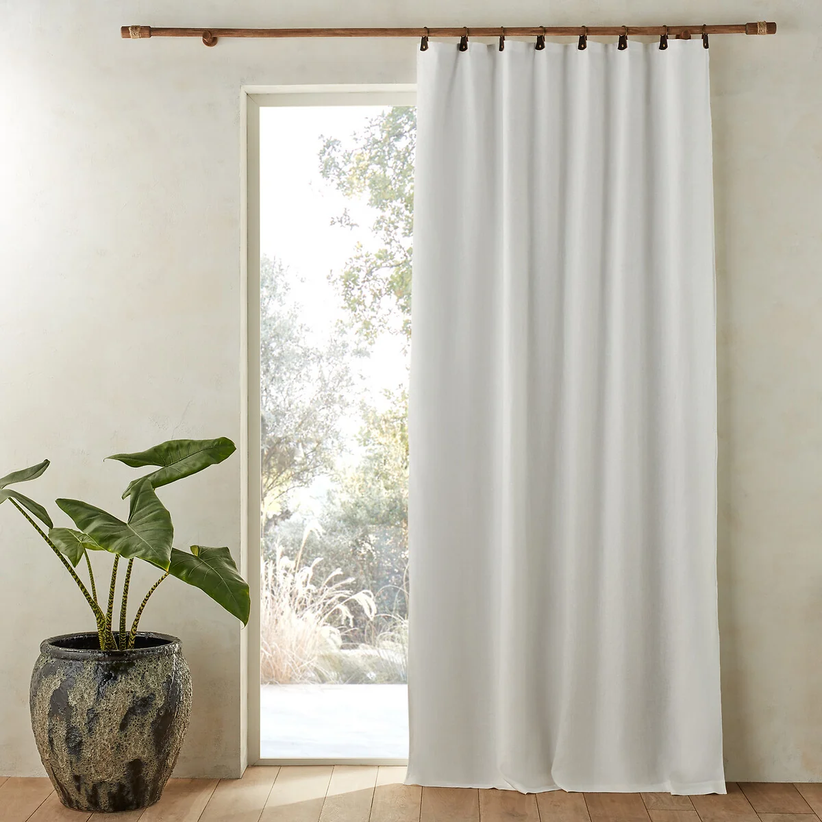 Private Blackout 100% Washed Linen Curtain with Rings – image 2