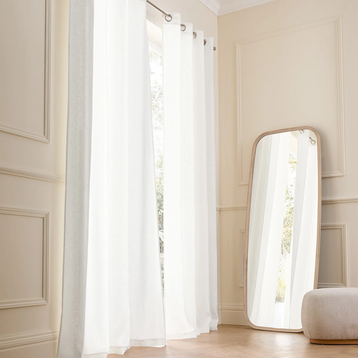 Private Pre-Washed Single Linen Curtain with Eyelets – image 2