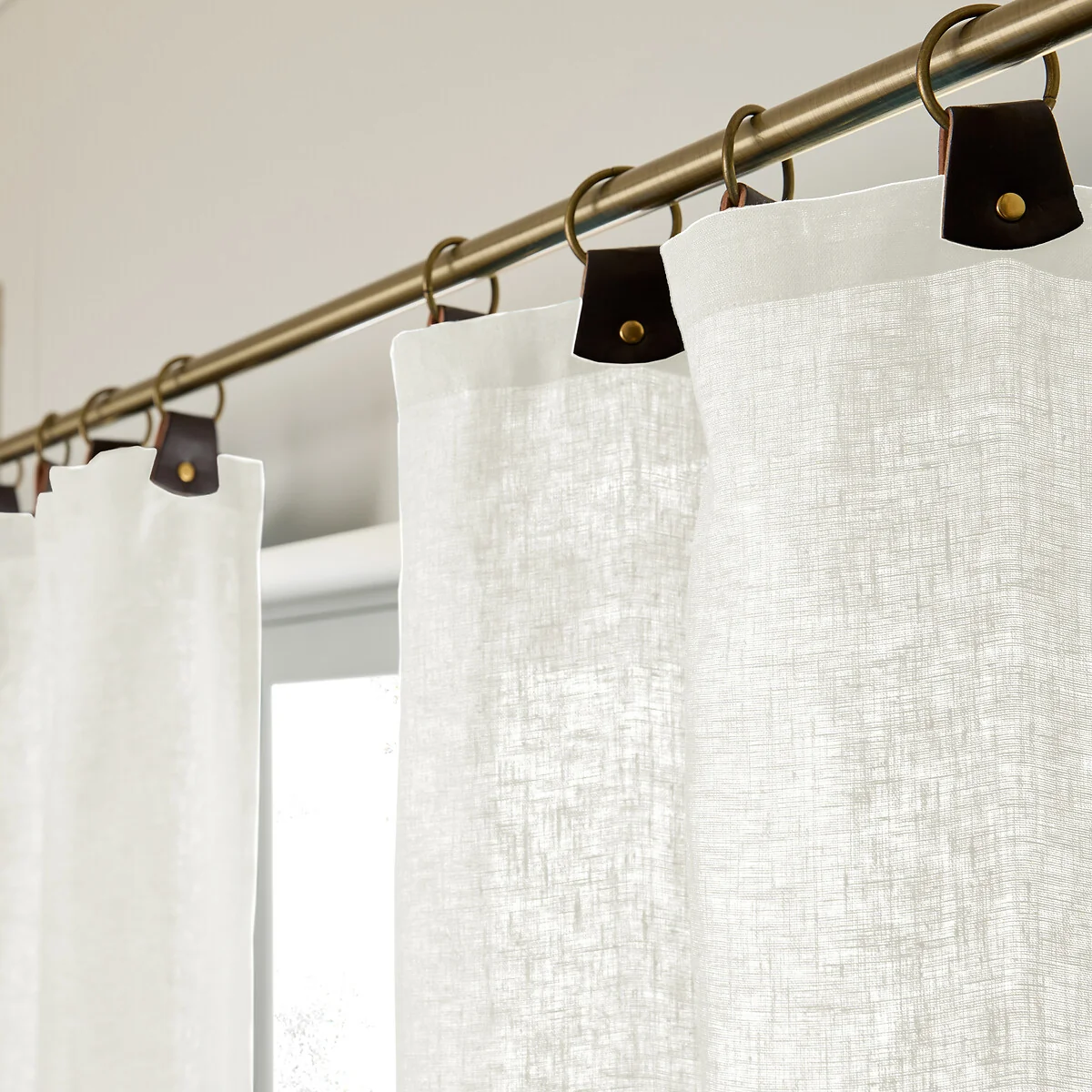 Private 100% Washed Linen Curtain with Loops – image 5