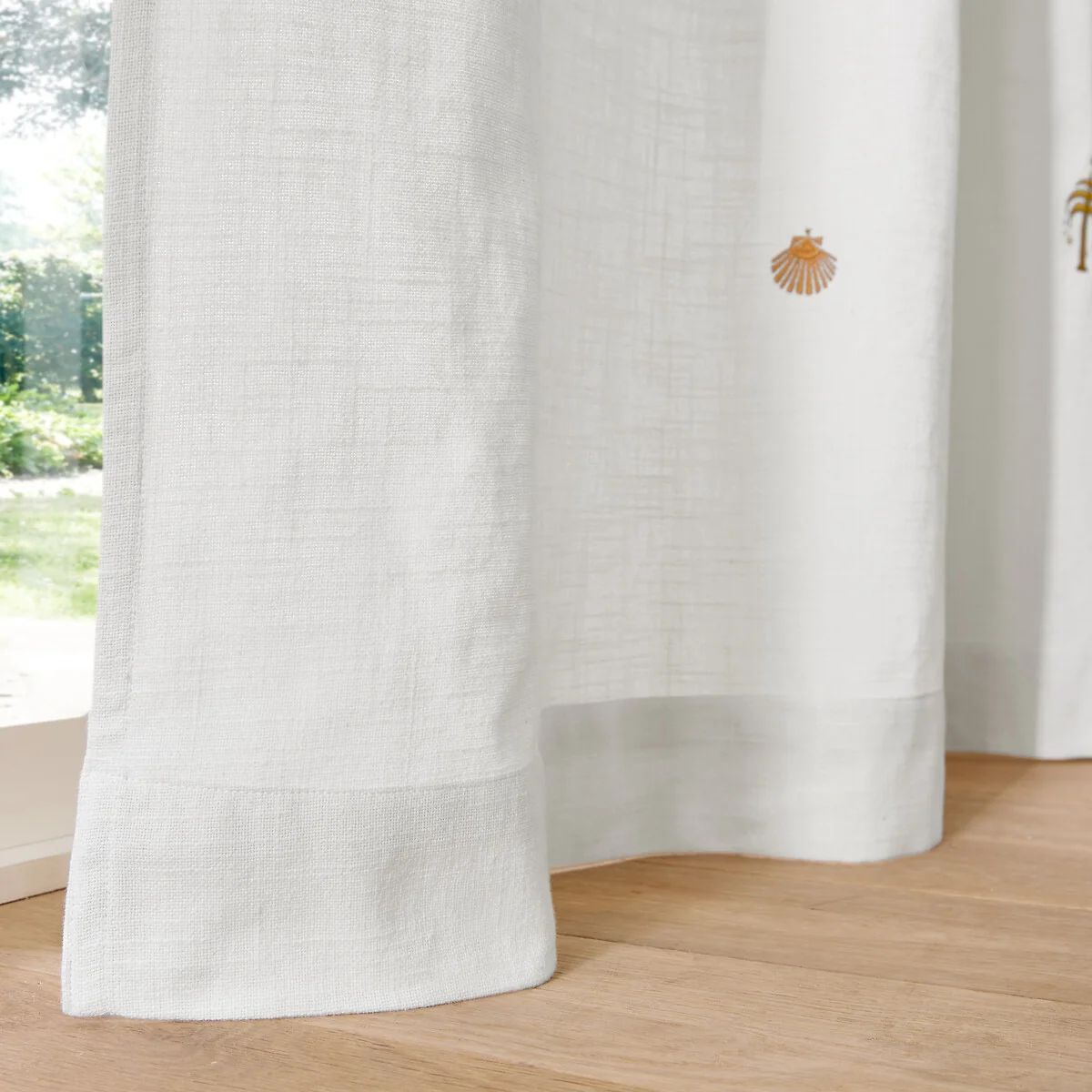 Nizar Embroidered Tropical Cotton Curtain and Concealed Tab Top – image 4