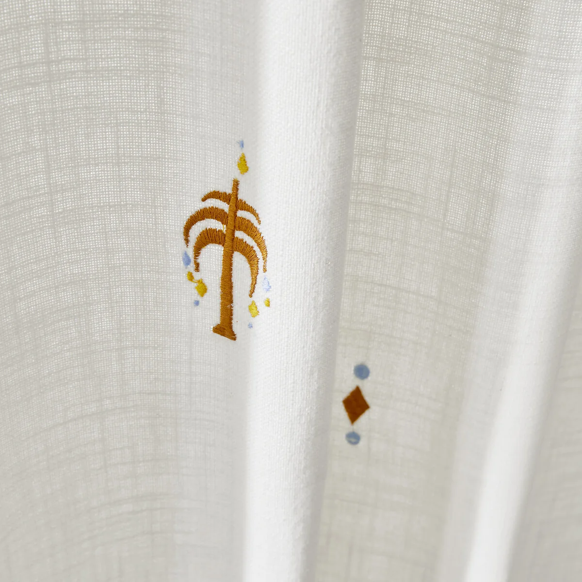 Nizar Embroidered Tropical Cotton Curtain and Concealed Tab Top – image 5