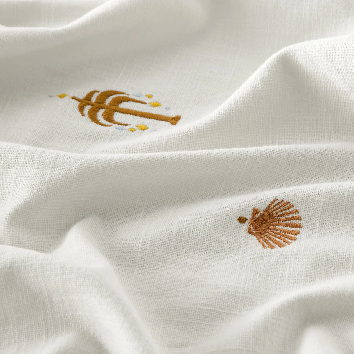 Nizar Embroidered Tropical Cotton Curtain and Concealed Tab Top – image 7