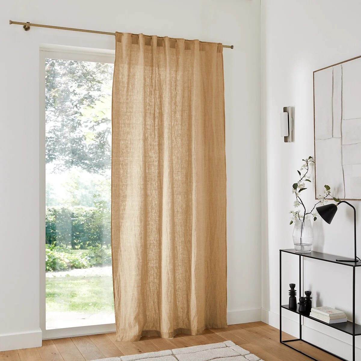 Onega Washed Linen Single Curtain with Concealed Tabs – image 3