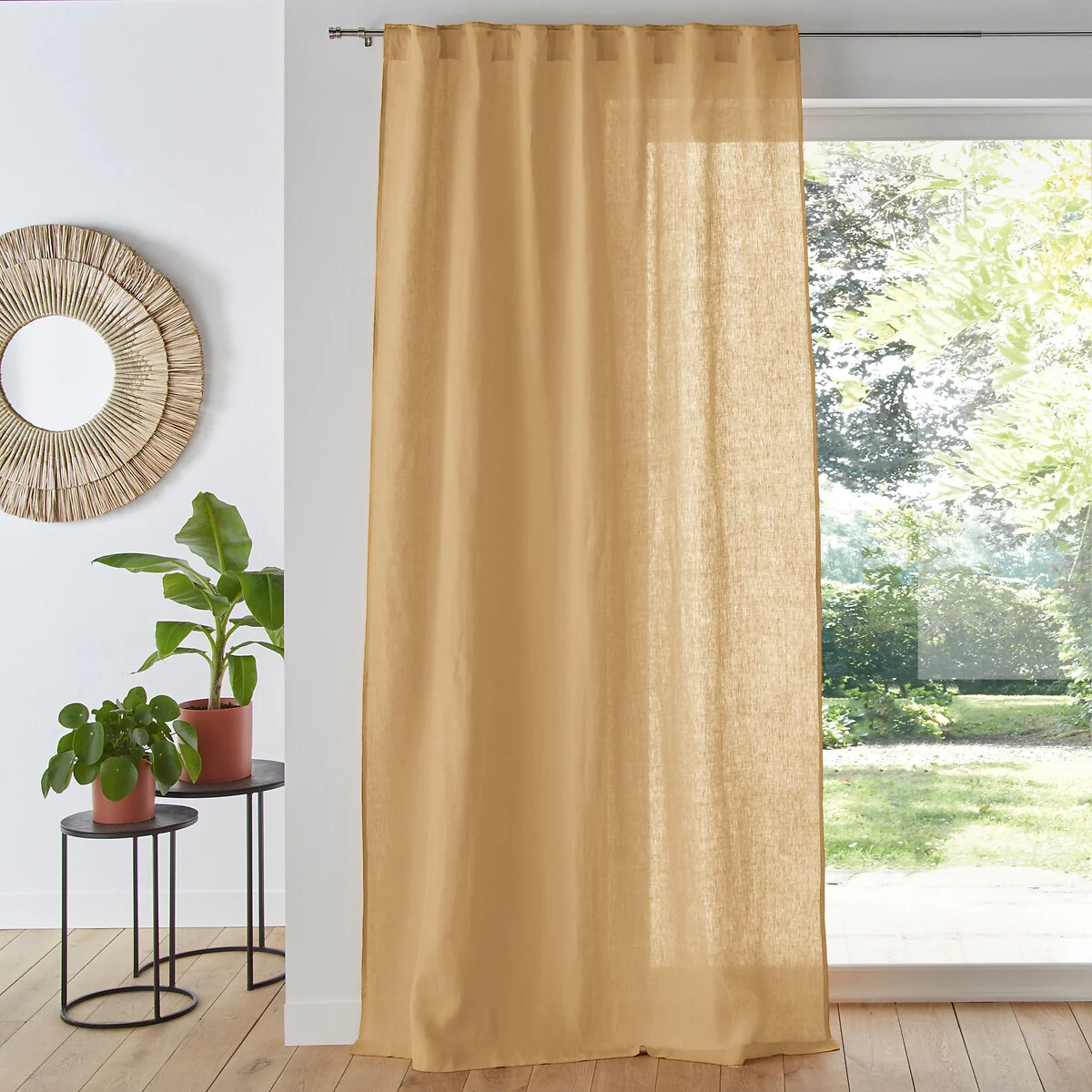 Onega Washed Linen Single Curtain with Concealed Tabs – image 1