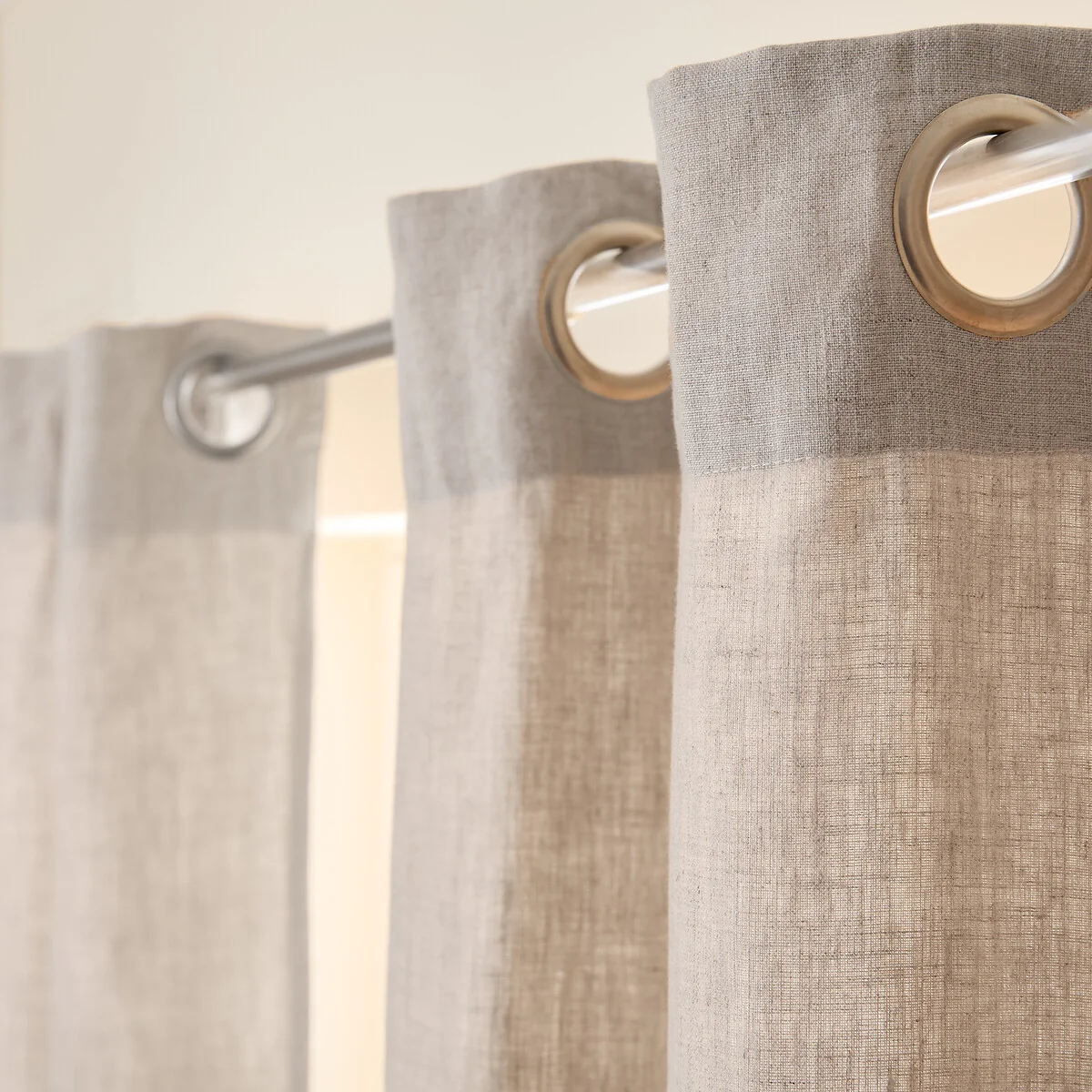 Private Single Lined Pre-Washed Linen Curtain with Eyelets – image 5