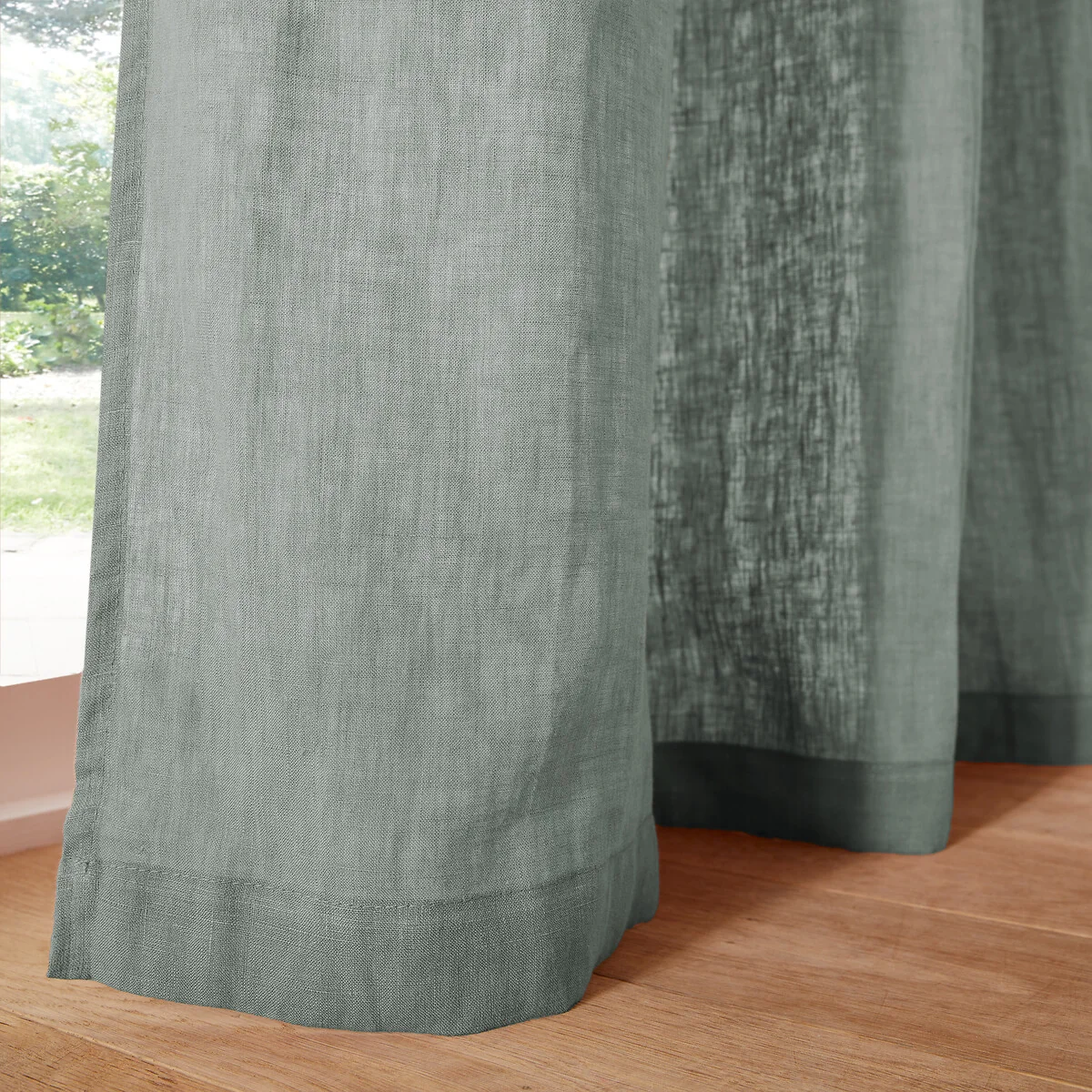 Onega Washed Linen Single Curtain with Concealed Tabs – image 4