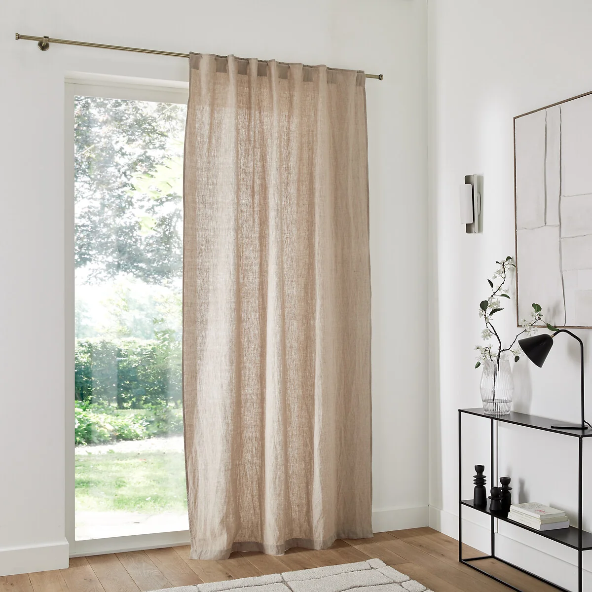 Onega Washed Linen Single Curtain with Concealed Tabs – image 4