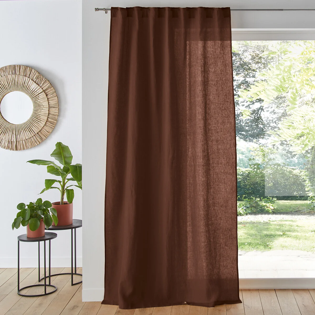 Onega Washed Linen Single Curtain with Concealed Tabs – image 1