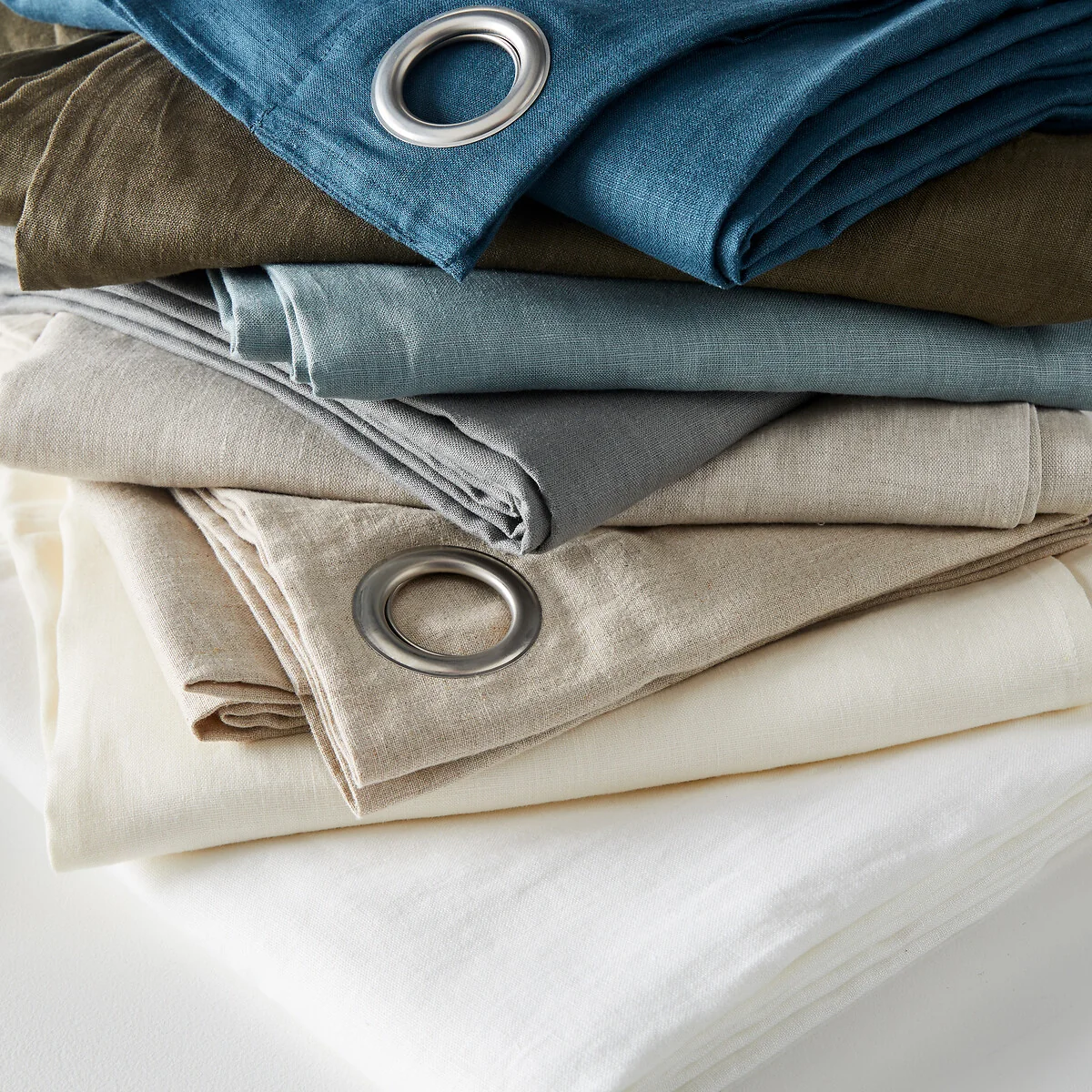 Private Single Lined Pre-Washed Linen Curtain with Eyelets – image 7